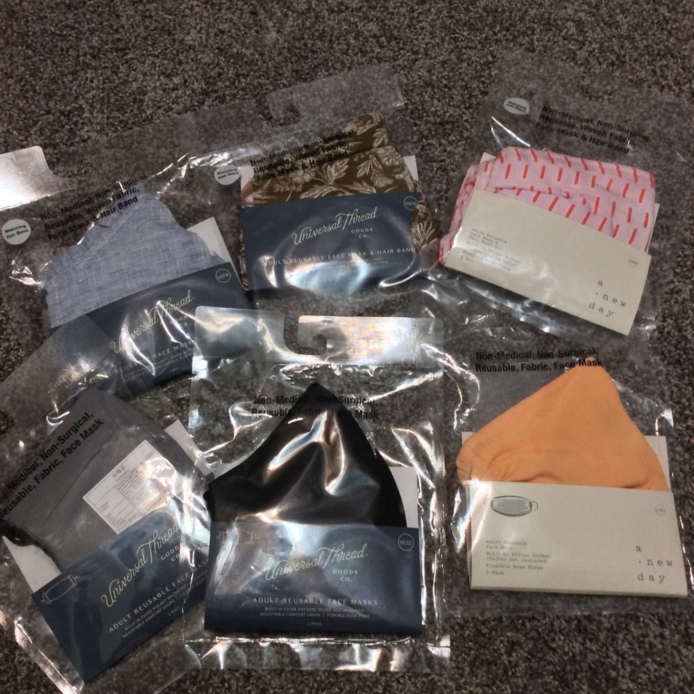 NWT (8) Masks/3 with Hair Band